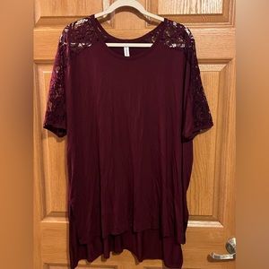Plus size Boutique Top w/Lace insert